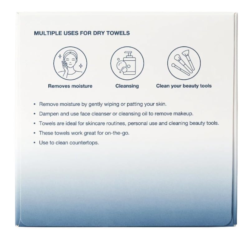 Kirkland Toallas Faciales Secas Diarias Kirkland Signature, 200 Unidades: Desechables Extrasuaves para Limpieza, Desmaquillaje y Cuidado de la Piel. Suaves, Higiénicas y sin Pelusa.