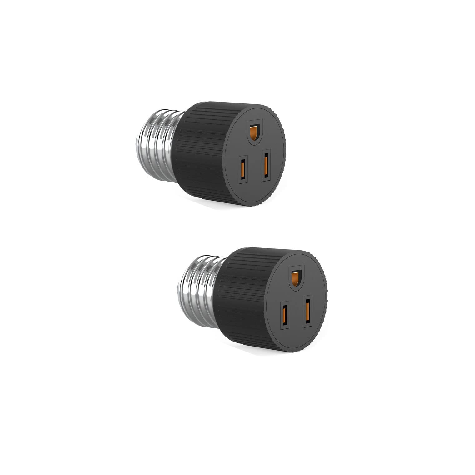 Adaptador de Enchufe de Foco YCSSSD Negro Convertidor de 3 Puntas para Porche y Patio