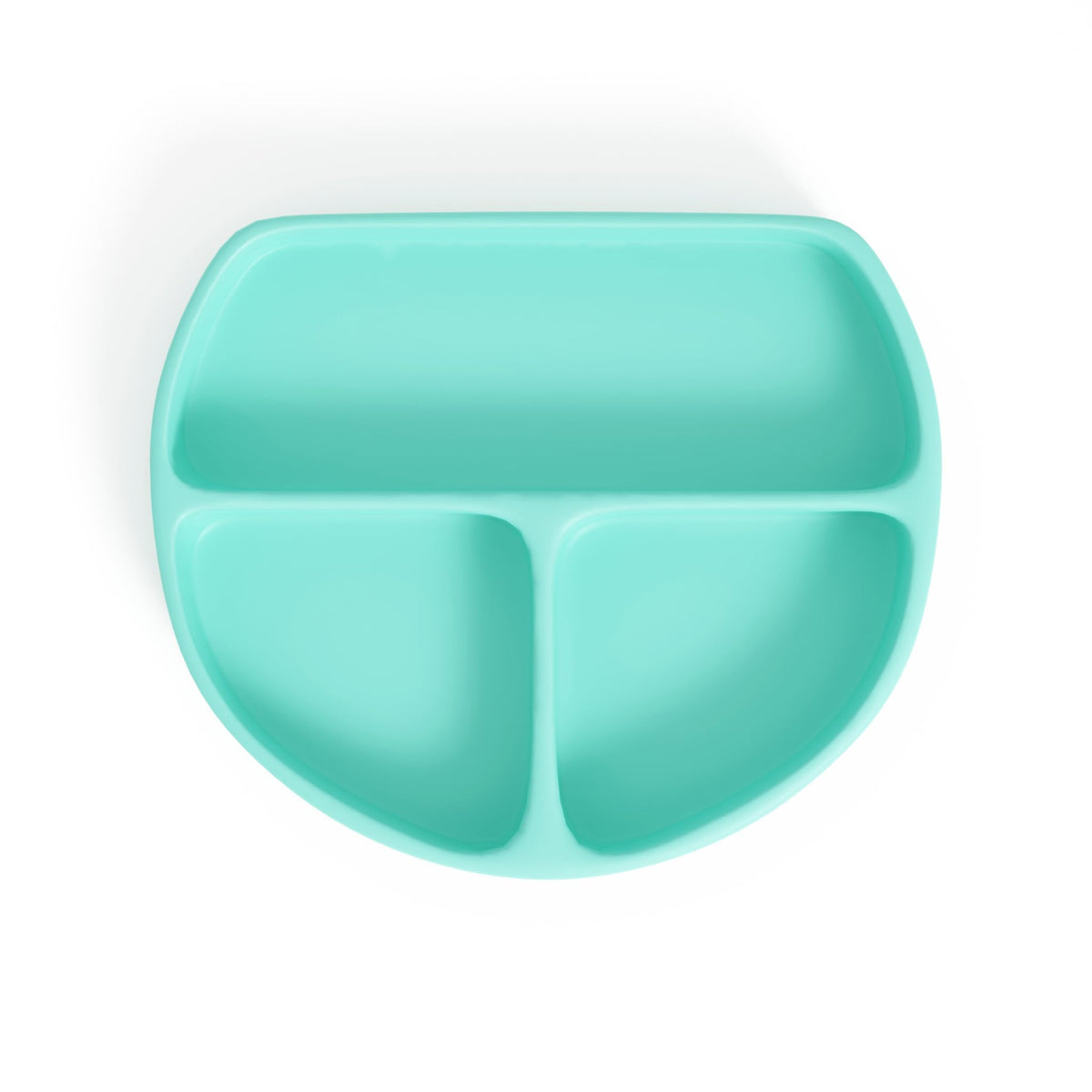 Muqee Peeko Platos de Silicona Baby Essentials para niños pequeños con 3 Compartimentos en Color Verde Menta. Platos para niños pequeños de 1 a 3 años - Silicona de Grado alimenticio.