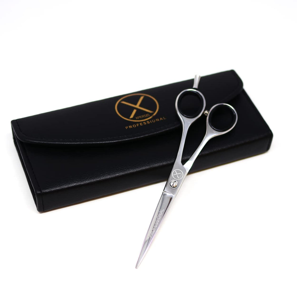 XPERSIS PRO - Tijeras de peluquero afiladas de 16,5 cm, de acero ligero fabricado en Alemania con soporte para dedos