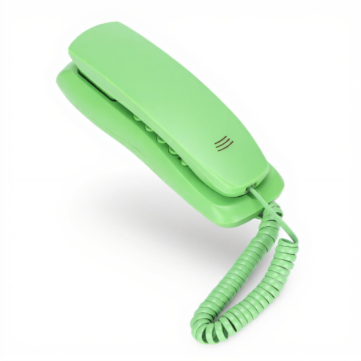 YYOYY Teléfono de Montaje en Pared, Teléfono de Escritorio con Cable, con Función de Silencio/Pausa/Remarcación, Voz de Llamada Clara, Mini Línea Fija Liviana, para Oficina en Casa, Hotel(Verde)
