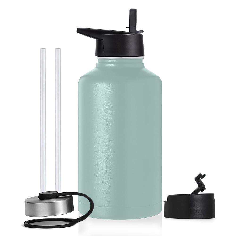 Free Wolf 64OZ Termo de Acero Inoxidable A Prueba de Fugas Con 3 Tapas y Asa, Doble Aislamiento Térmico para 24 Horas de Agua Fría y 12 Horas de Caliente