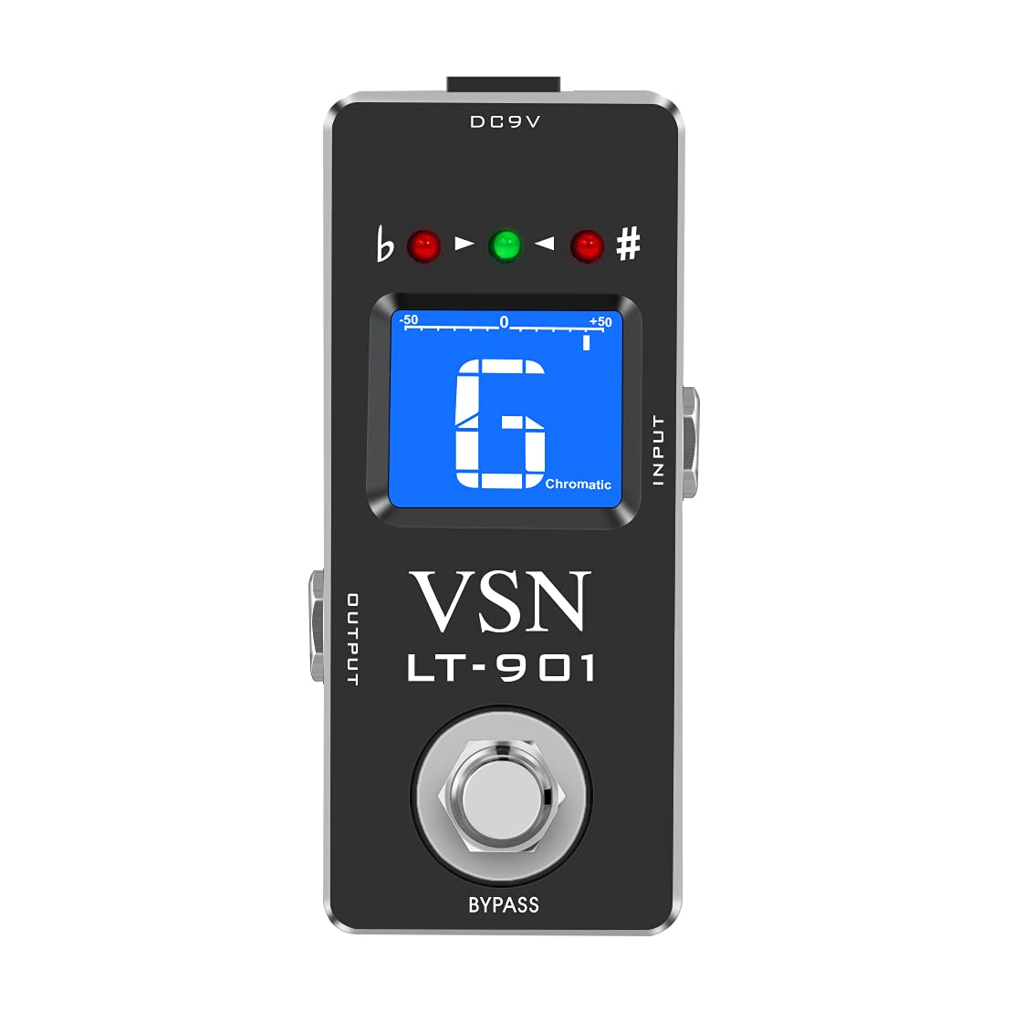 VSN Tuner Pedal,Guitar Chromatic Tuner Pedal for High Precision ± 1 Cent with Pitch Indicator for Electric Guitar and Bass True Bypass LT-901