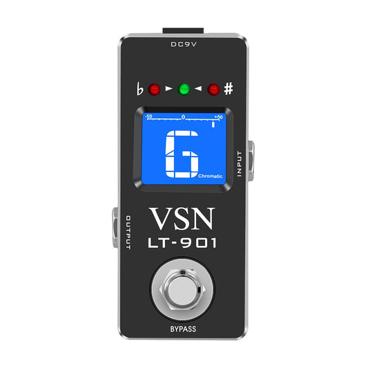 VSN Tuner Pedal,Guitar Chromatic Tuner Pedal for High Precision ± 1 Cent with Pitch Indicator for Electric Guitar and Bass True Bypass LT-901