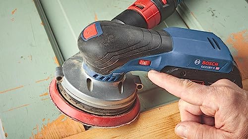 BOSCH GEX18V-5B15 18V sin escobillas 5 pulgadas Kit de lijadora de órbita aleatoria con (1) batería de alimentación avanzada CORE18V 4 Ah