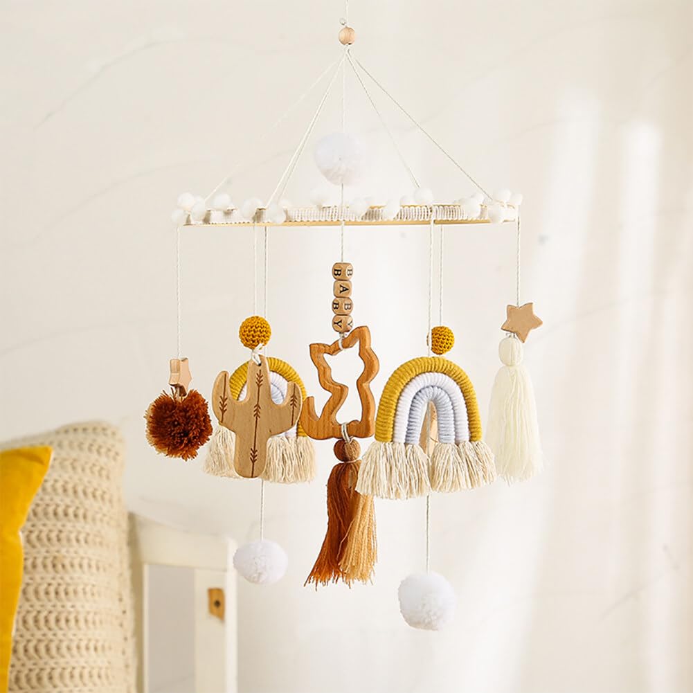 Lindo móvil para cuna con brazo móvil para cuna de bebé, soporte móvil para cuna de bebé, soporte móvil para cuna – Móvil neutro de género para decoración de guardería, accesorio móvil para cuna de bebé para decoración de guardería