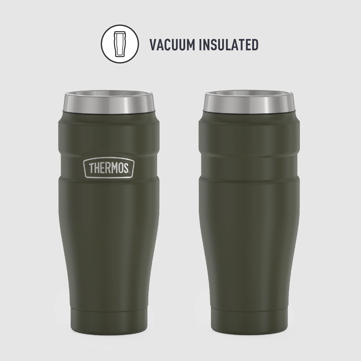 Vaso de Viaje Thermos King Acero Inoxidable 16 Onzas Verde Army
