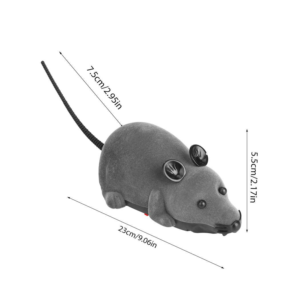 Juguetes Eléctricos para Mascotas Ratón Inalámbrico Gris con Control Remoto para Gatos y Perros