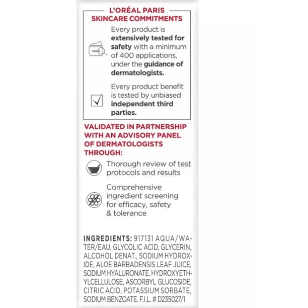 L'Oreal Paris Revitalift Derm Intensives Ácido Glicólico Tamaño de prueba 0.5 onzas líquidas