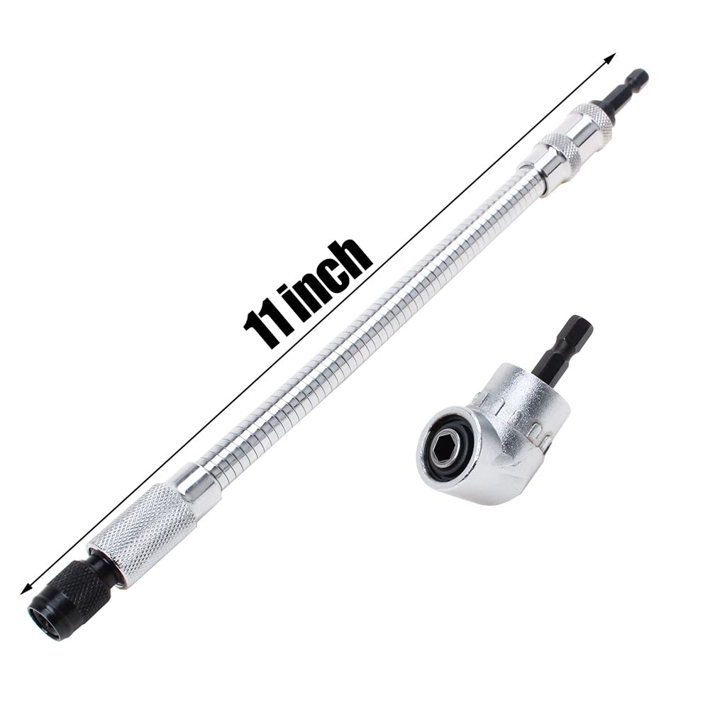 AUTOTOOLHOME Hex Flexible Flex Shaft Quick Change Magnetic Screwdriver Extension Angle Driver Adapter by autotoolhome