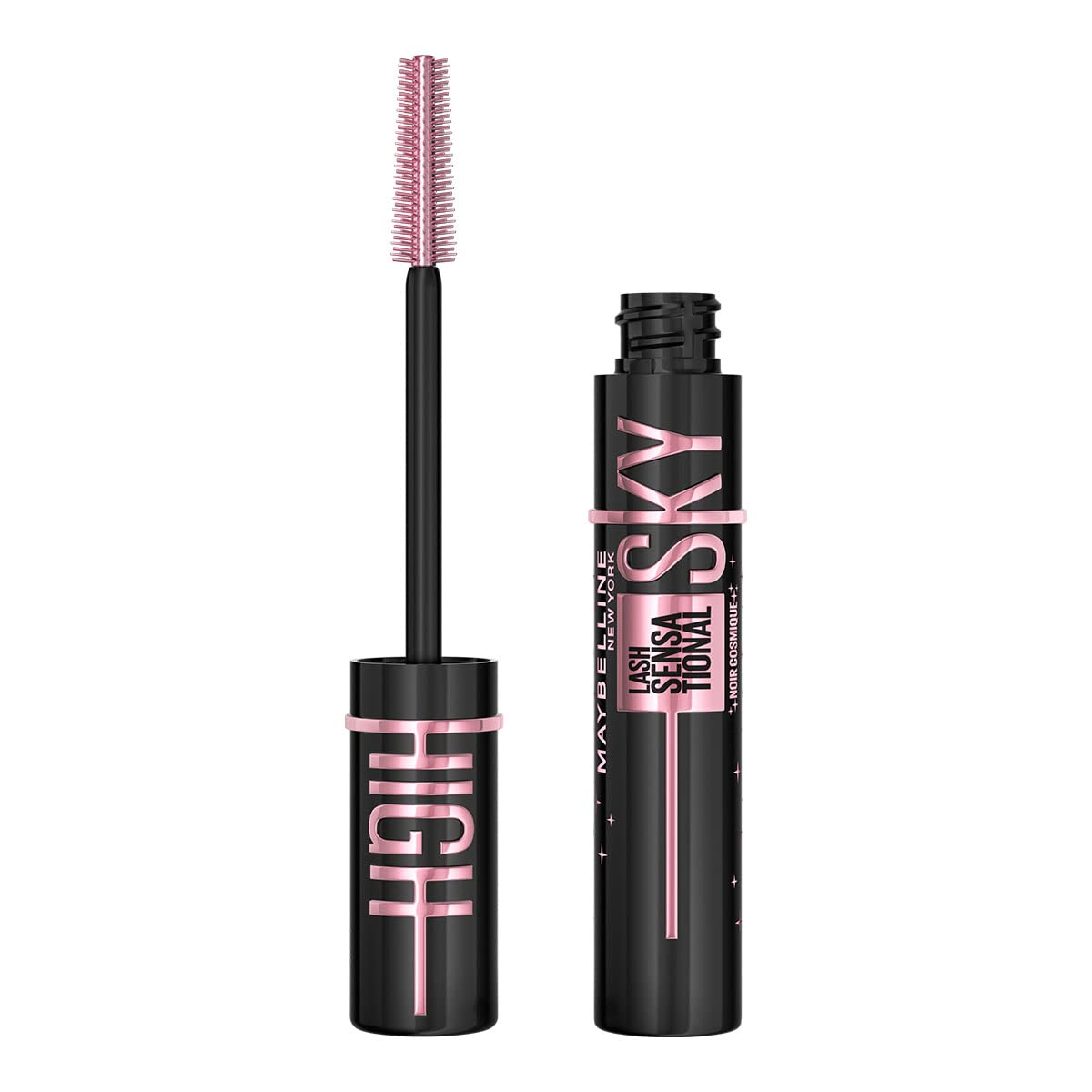 Maybelline, Mascara de pestañas lavable y brinda alargamiento Lash Sensational Sky High Cosmic Black ultra negro, 6ml