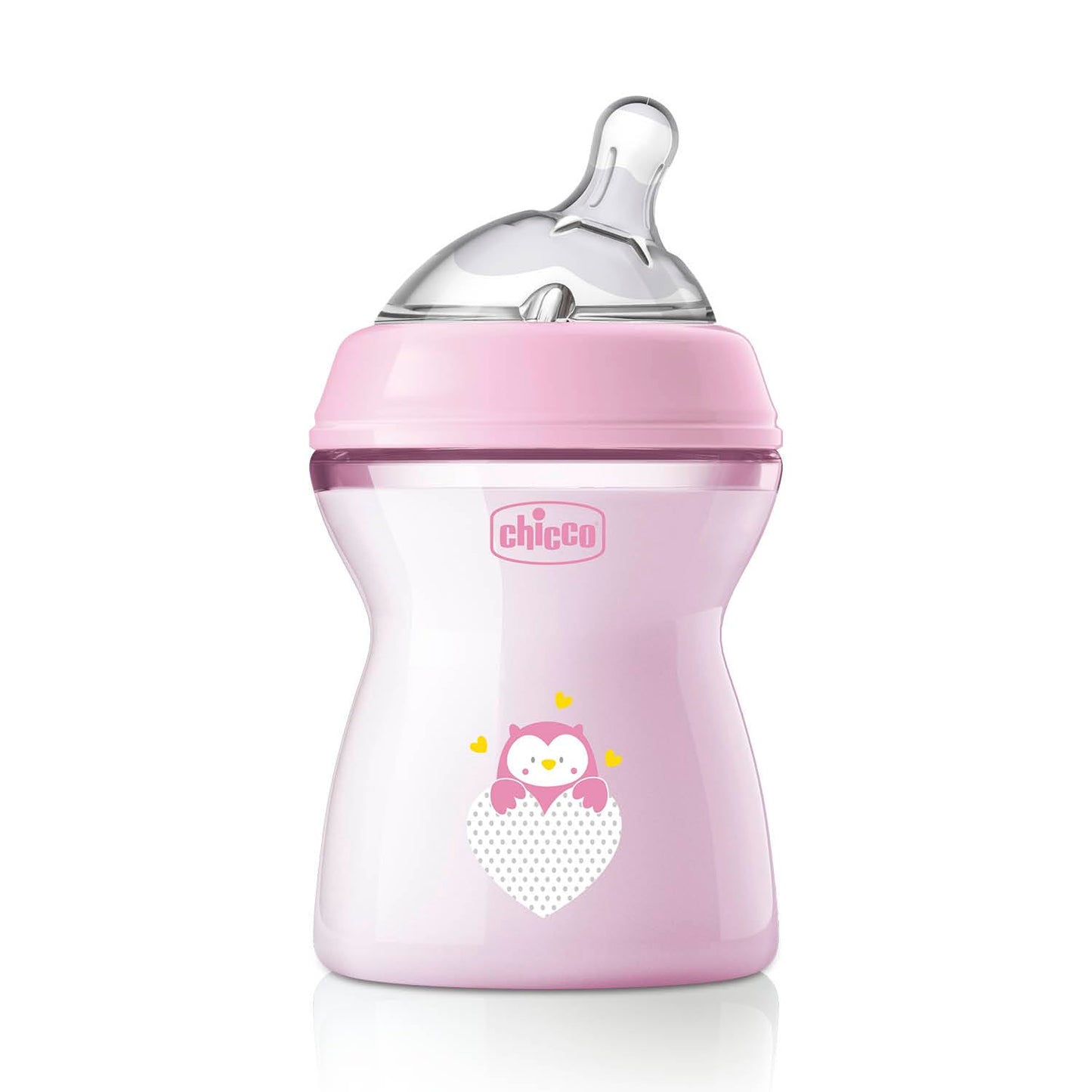CHICCO, Biberón Natural Feeling, Color Rosa, 250 ml