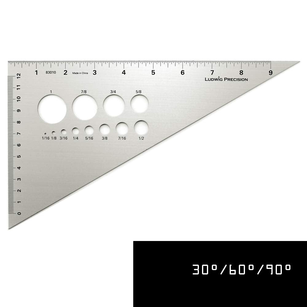 Triángulo de Precisión Alumicolor Ludwig Azul 30-60-90 Grados 25 cm