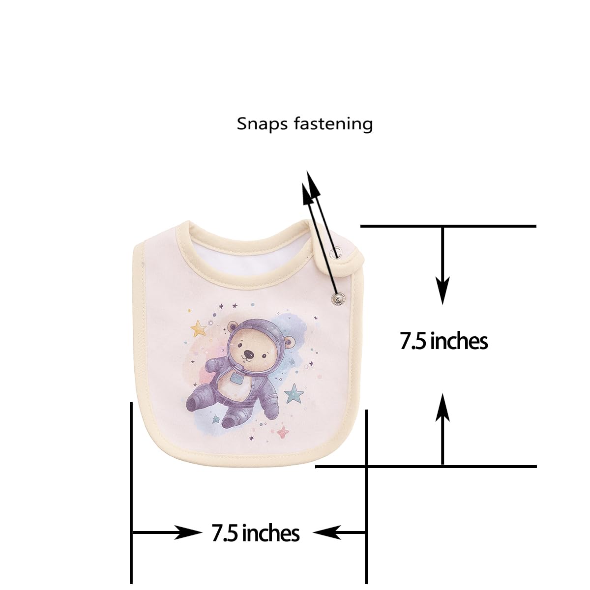 Maiwa - Juego de 6 baberos para bebé, 100% algodón, impermeable, cierre a presión, diseño unisex para bebés y niñas, ideal para babear, dentición y alimentación, fácil de limpiar, artículos esenciales duraderos para bebés