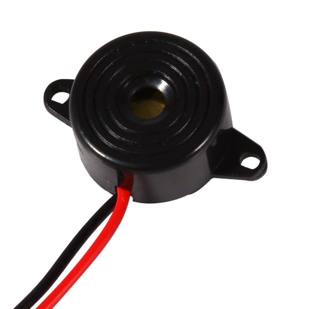 Hilitand Zumbador piezoeléctrico de la Alarma de 3-24V DC Tono electrónico del Reloj Alarma Continua Longitud de Cable de la Sirena 100m m