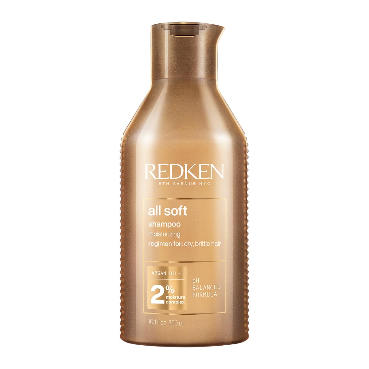 REDKEN- Shampoo All Soft | Shampoo hidratante para cabello seco y quebradizo | Proporciona hidratación profunda desde la raíz hasta la puntas | Formulado con Aceite de Argán | 300ml