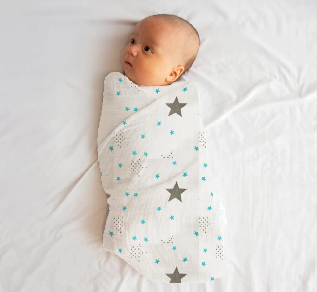 Mantas 100% muselina, mantas de bebé para recién nacido, mantas de recepción de bebé, unisex, suaves, cálidas y acogedoras, paquete de 4, tamaño 47 x 47 pulgadas, regalo para nuevas madres Trail