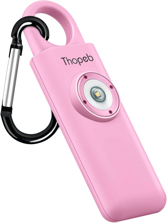 Alarma de Seguridad Personal para Mujer, Luz LED Estroboscópica, Sirena de 130 dB para Universidades