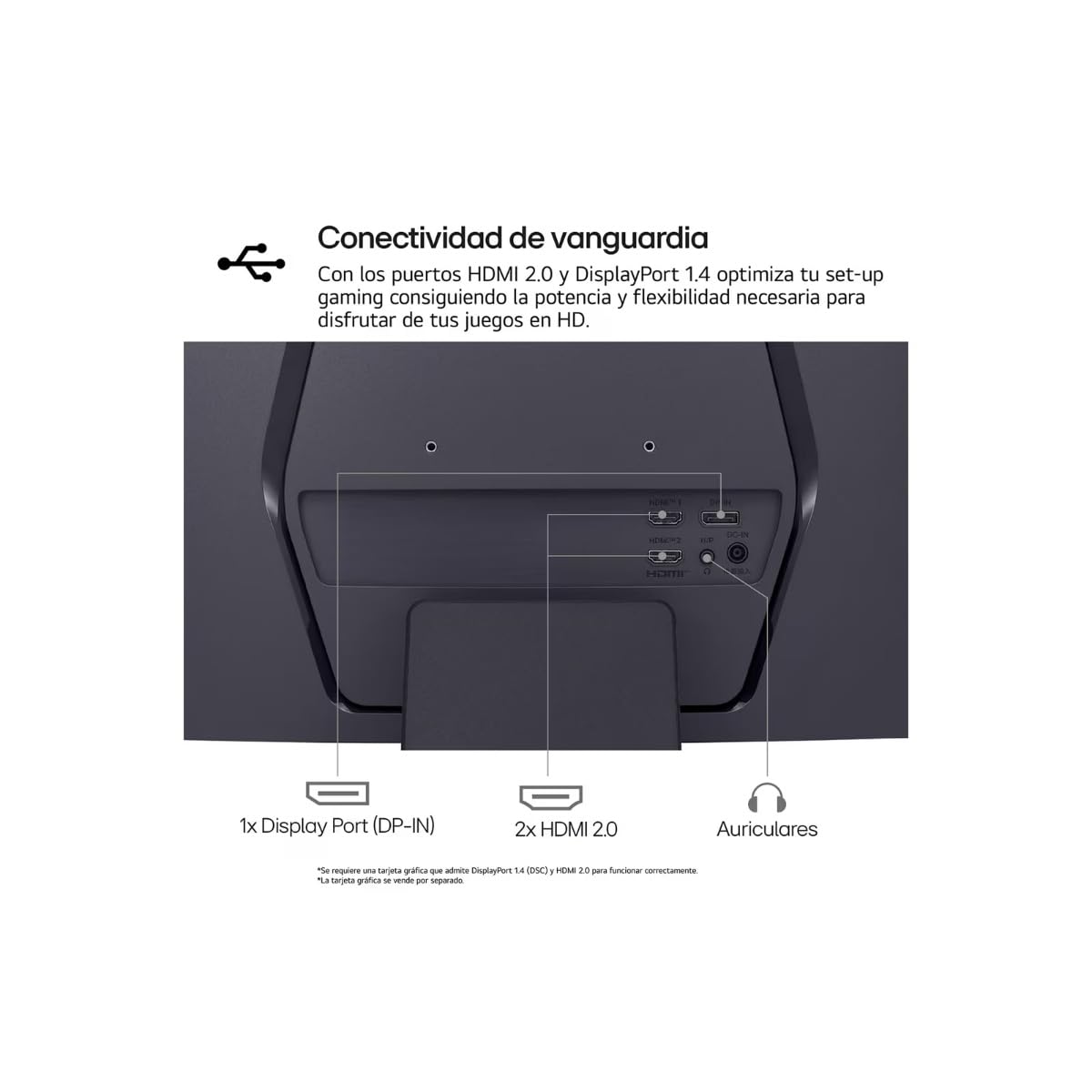 LG Monitor 27 Pulgadas Gamer Curvo Ultragear Full HD 27GS60QC-B