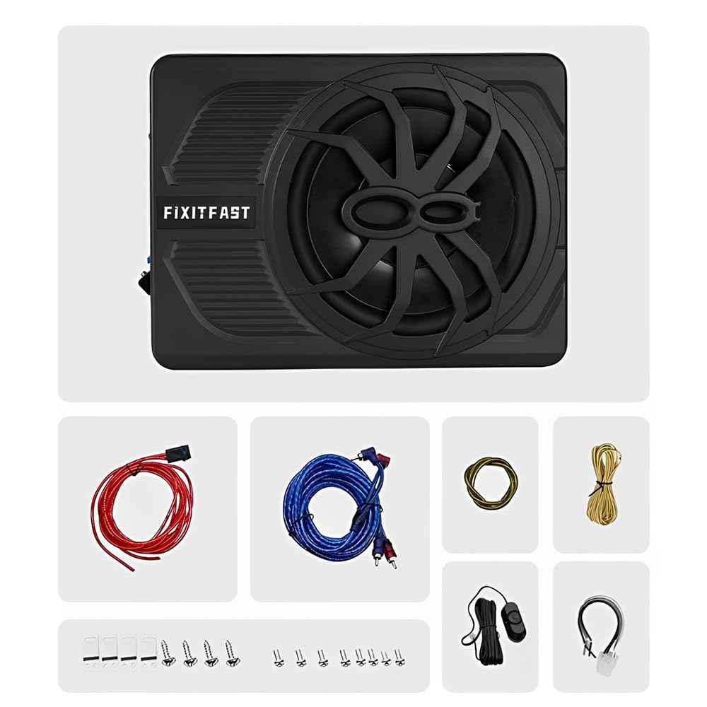 FINYQBET Subwoofer para Coche 800 W, Subwoofer Estéreo para Coche Amplificado de 10 Pulgadas con Luces de Colores Controlables por App