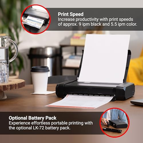 Canon Pixma TR150 - Impresora móvil inalámbrica con Airprint y Cloud Compatible, Color Negro