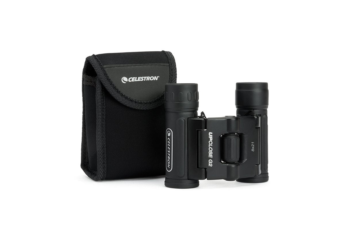 Celestron – Binocular UpClose G2 8x21 – Óptica de Revestimiento múltiple para observación de Aves, Vida Silvestre, Paisaje y Caza, prismático de Techo para Principiantes – Incluye Funda de Transporte
