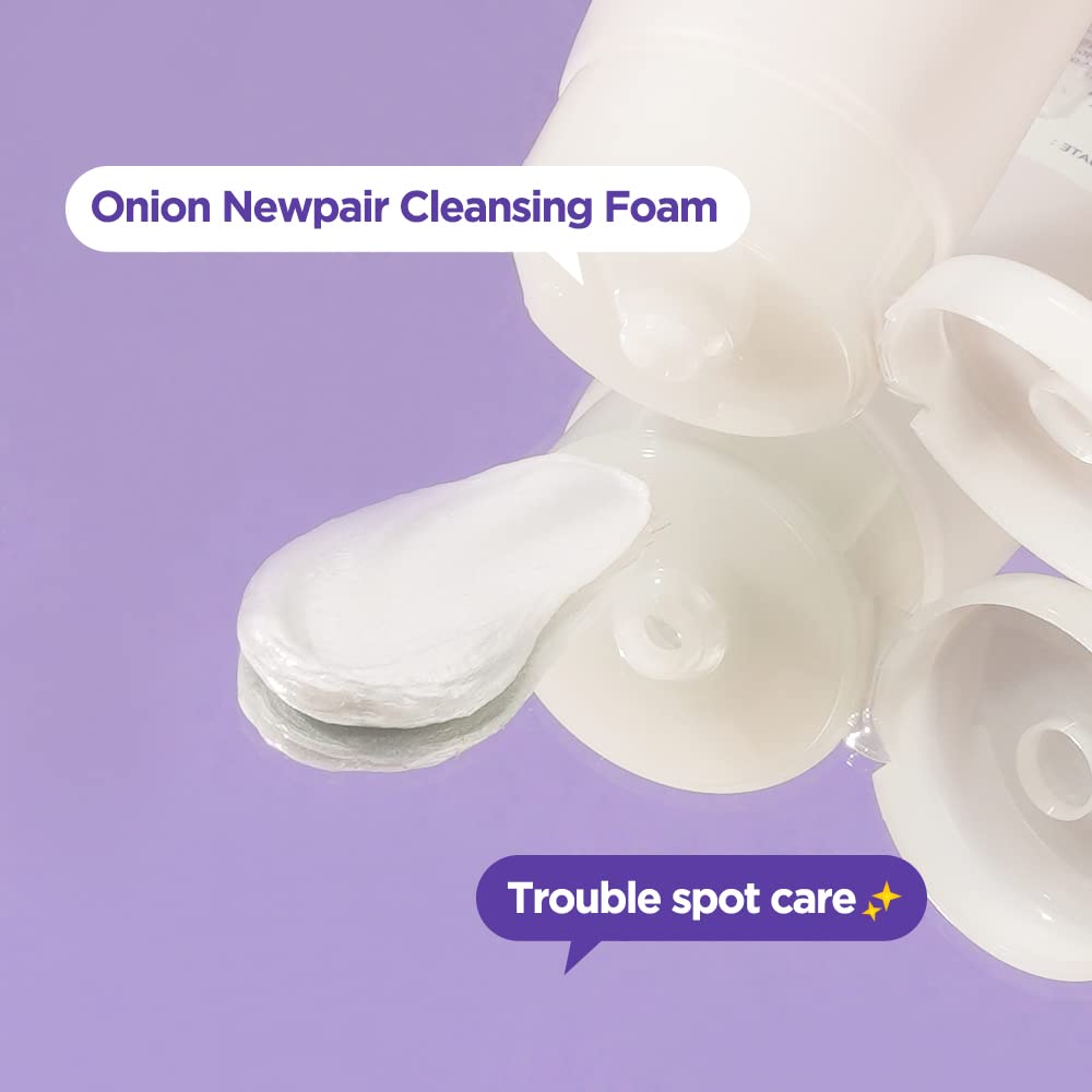 Isntree Espuma Limpiadora Facial Onion Newpair Cleansing Foam - Coreana con Extracto de Cebolla y Ácido Tranexámico, Imperfecciones, 150 Ml, IsNtree, SKIN_CLEANING_AGENT, Espuma, 1 Unidades