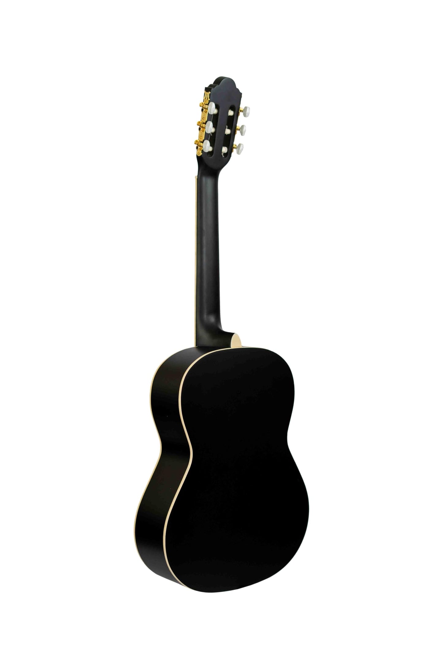 BAMBOO, Guitarra Clasica Negra Estudio con Funda, 39 pulgadas, 4/4, madera Linden. Ideal Estudiantes. Tamano Standard.
