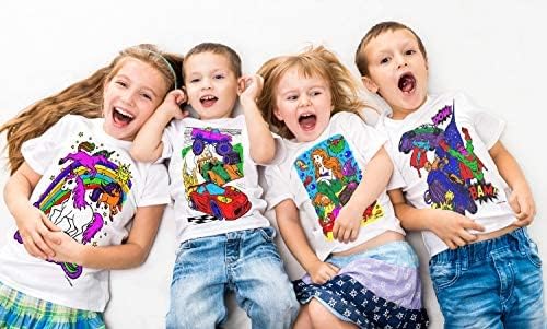Splat Planet Color-in Sloth Jungle - Camiseta con 10 bolígrafos mágicos lavables no tóxicos, camiseta de color y lavado, Blanco, 3-4T