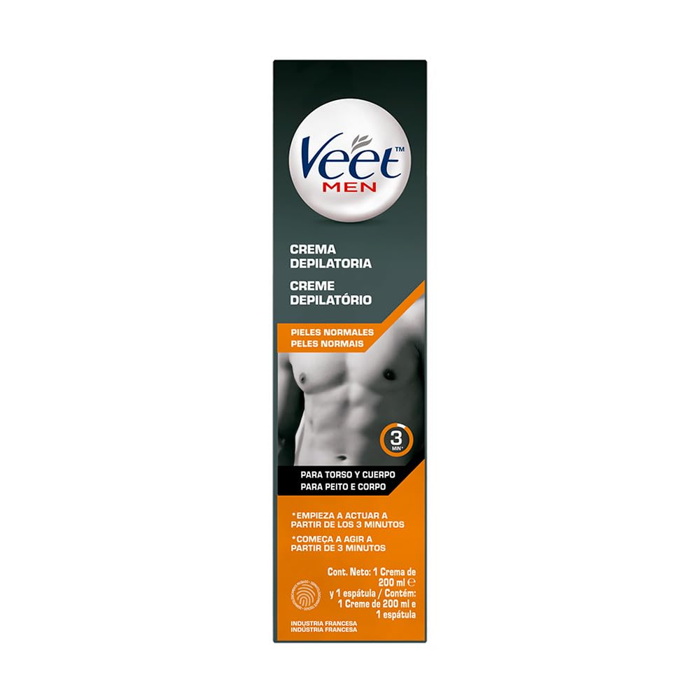 Veet Men Crema Depilatoria para Piel Normal Envase 200 ml