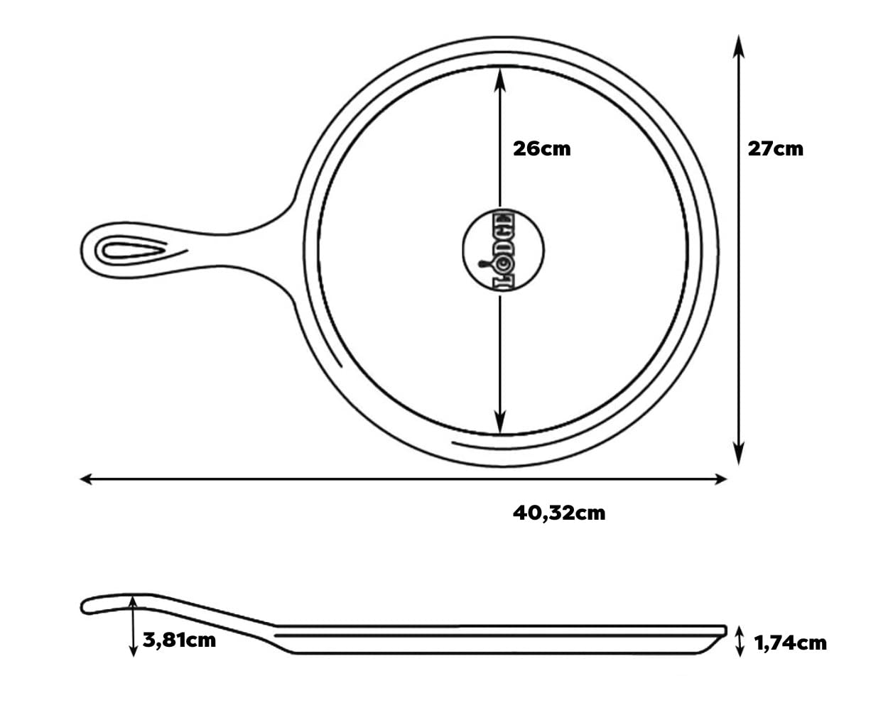Lodge L9OG3 Plancha Redonda 26 cm