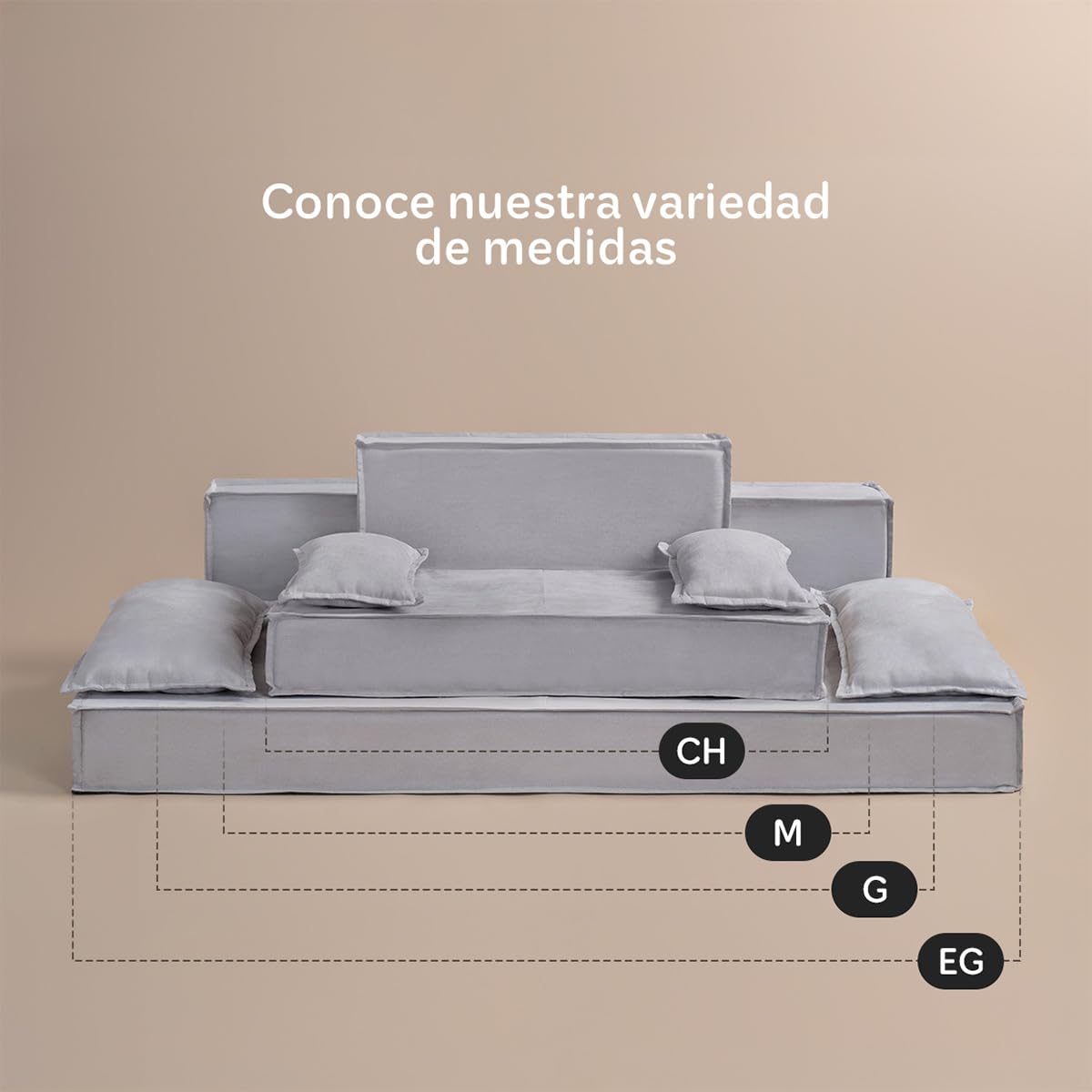Sofá Cama Ortopédica ESQUIMAL Gris Mediano para Perros y Mascotas con Funda Lavable