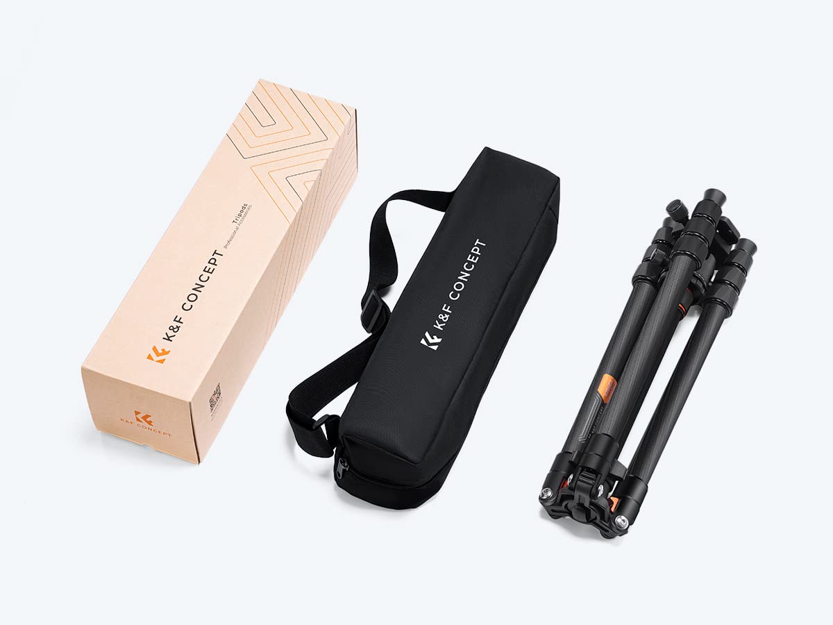 Tripie K&F Concept Fibra de Carbono Cabezal 360° Tipo Arca