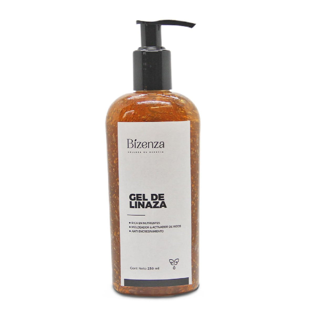 Bizenza - Gel Fijador de Linaza para Cabello - Activador de Rizos, Combate el Encrespamiento, Fortalece e Hidrata el Cabello - 250 ml