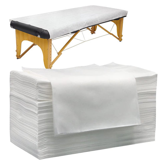 Luriseminger 100pcs Sábanas desechables aptas para SPA, tatuajes, viajes, tela no tejida transpirable, 13g / metro cúbico, 80x 180cm, blanco