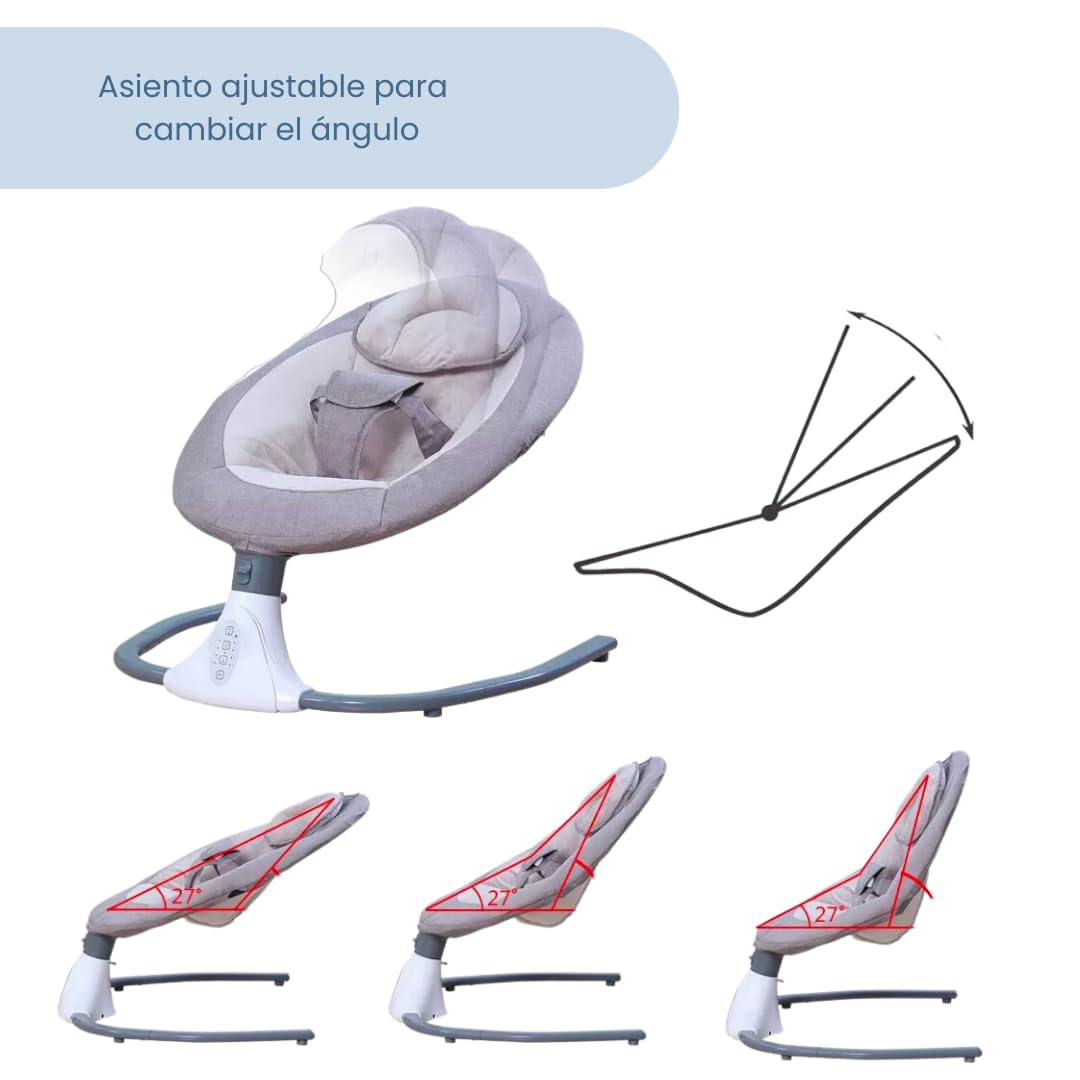 Mecedora Eléctrica SAYCHEESE con Control Remoto y Mosquitera para Bebé