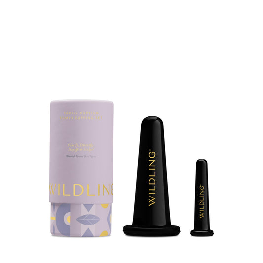 Wildling Juego de Ventosas Lumin I Herramientas de Ventosas Faciales para Disminuir La Hinchazón, Aumentar La Producción de Colágeno, Esculpir Mejillas + Mentón, Desintoxicación + Brotes Claros