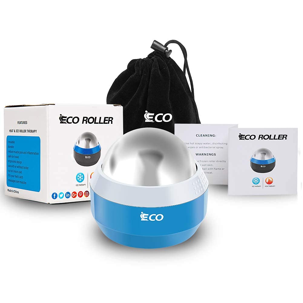 iECO Cryosphere Cold Massage Roller Ball - Pelota de masaje para alivio con frío y calor, liberación miofascial, terapia de puntos gatillo, nudos musculares - Masajeador de hielo para tejido profundo