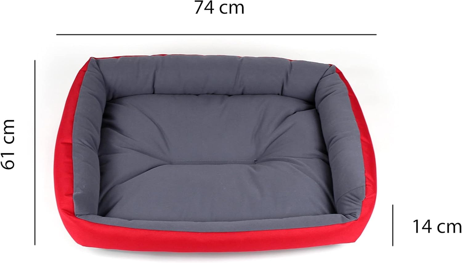 Cama para Perro PETS APPAREL HILLS Rojo Gris Resistente y Confortable con Relleno Suave