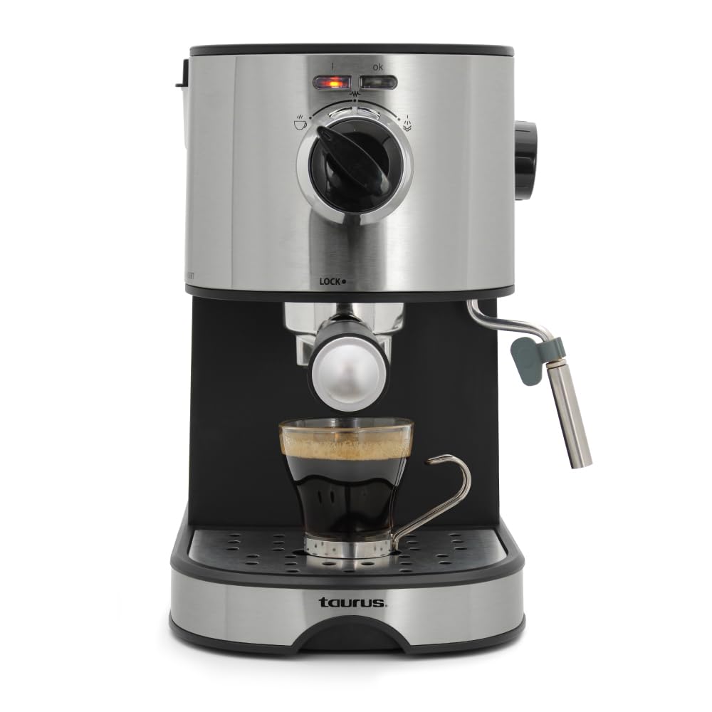 Cafetera TAURUS EUFORIA Acero Inoxidable 20 Bares con Espumador de Leche y Control de Vapor