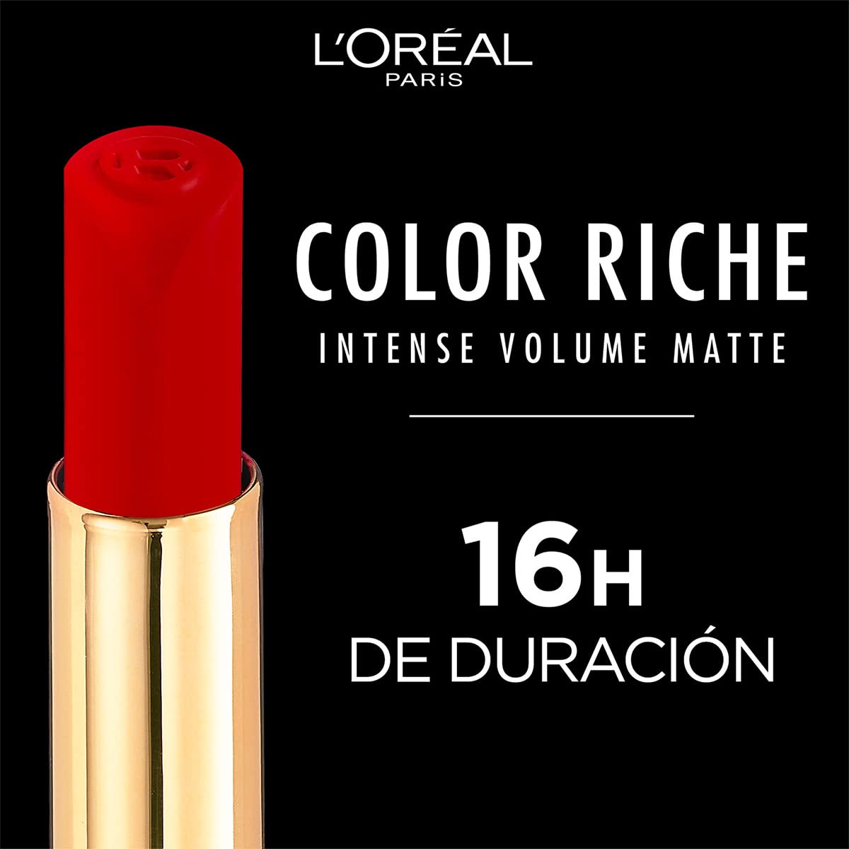 L'Oréal Paris Labial en Barra Mate con Ácido Hialurónico, Color Riche Intense Volume Matte |482 LE MAUVE INDOMPTABLE, 1.8g