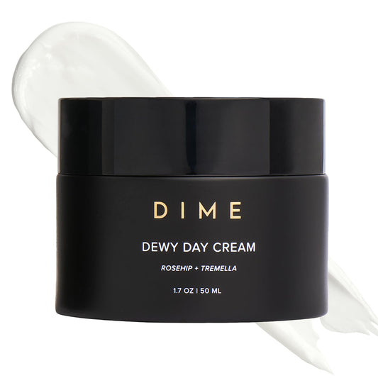 Dime Beauty Dewy Day Cream, Light moisturizer with Rosehip and Tremella Promoting Collagen and Elastin Growth, 1 Count