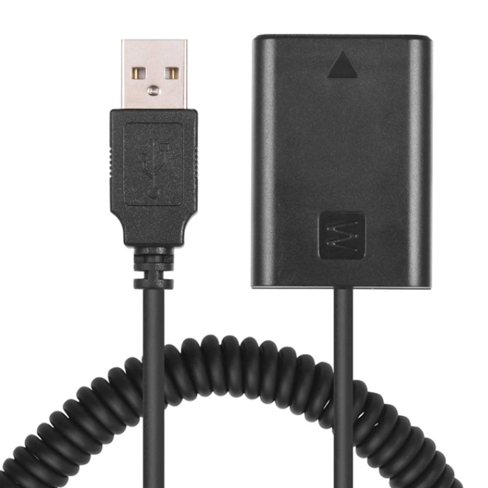 S erounder Adaptador de Fuente de alimentación USB a FW50 Adaptador de alimentación de decodificación Completa Batería Falsa para A7/A7II/A7R/A7S/A7RII