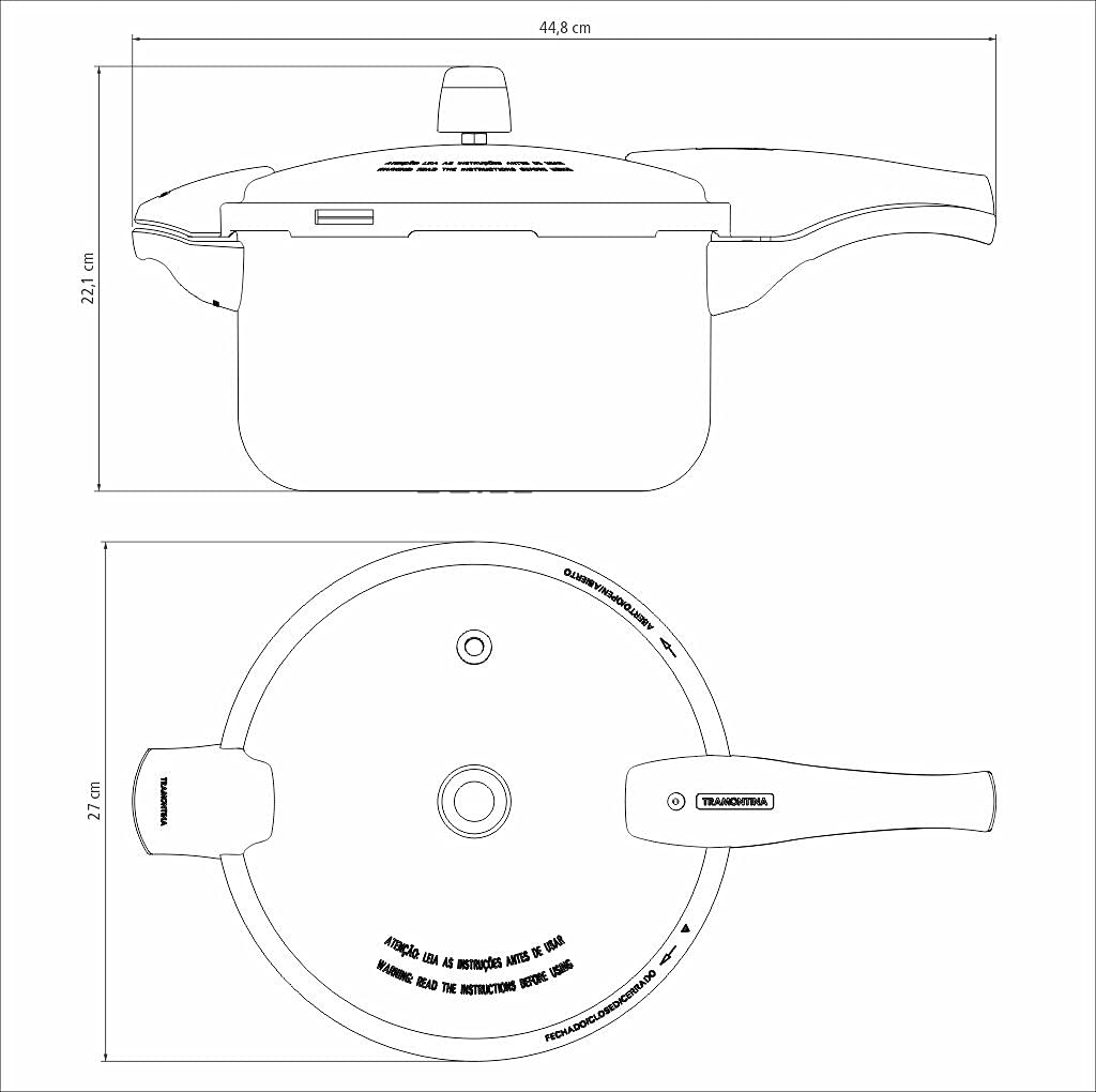 Olla de Presión Tramontina Negro Antiadherente 24 cm 6 L