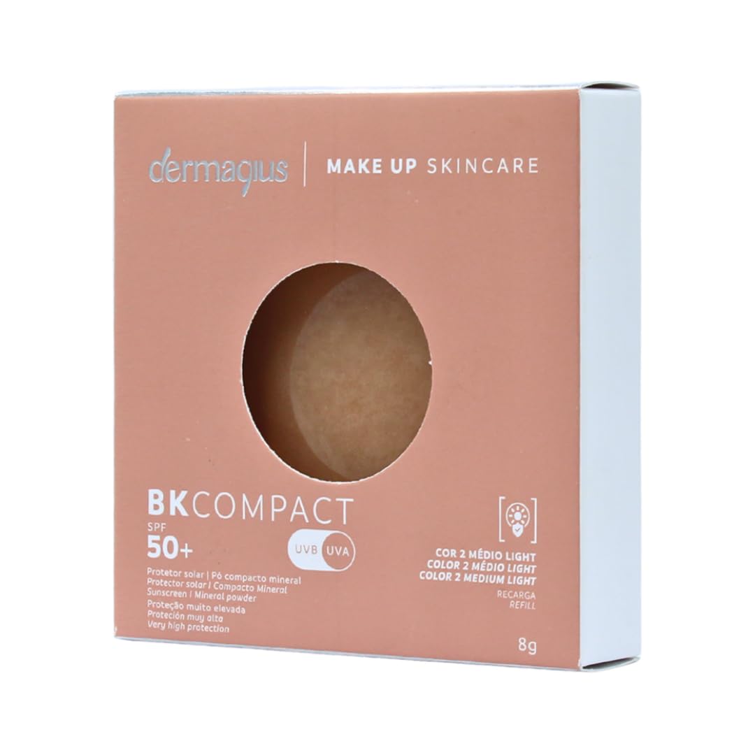 Dermagius BK Compact FPS 50+ Protector Solar en Polvo Compacto Tono 2 Medio Claro de 8 g (Tono 2)