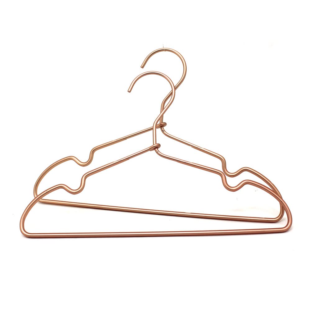 KOOBAY - Perchas de ropa antideslizantes de 12.5 pulgadas, alambre de cobre dorado rosa para niños, paquete de 30 divisores de clóset de bebé para guardería, pantalones, organizador de exhibición para