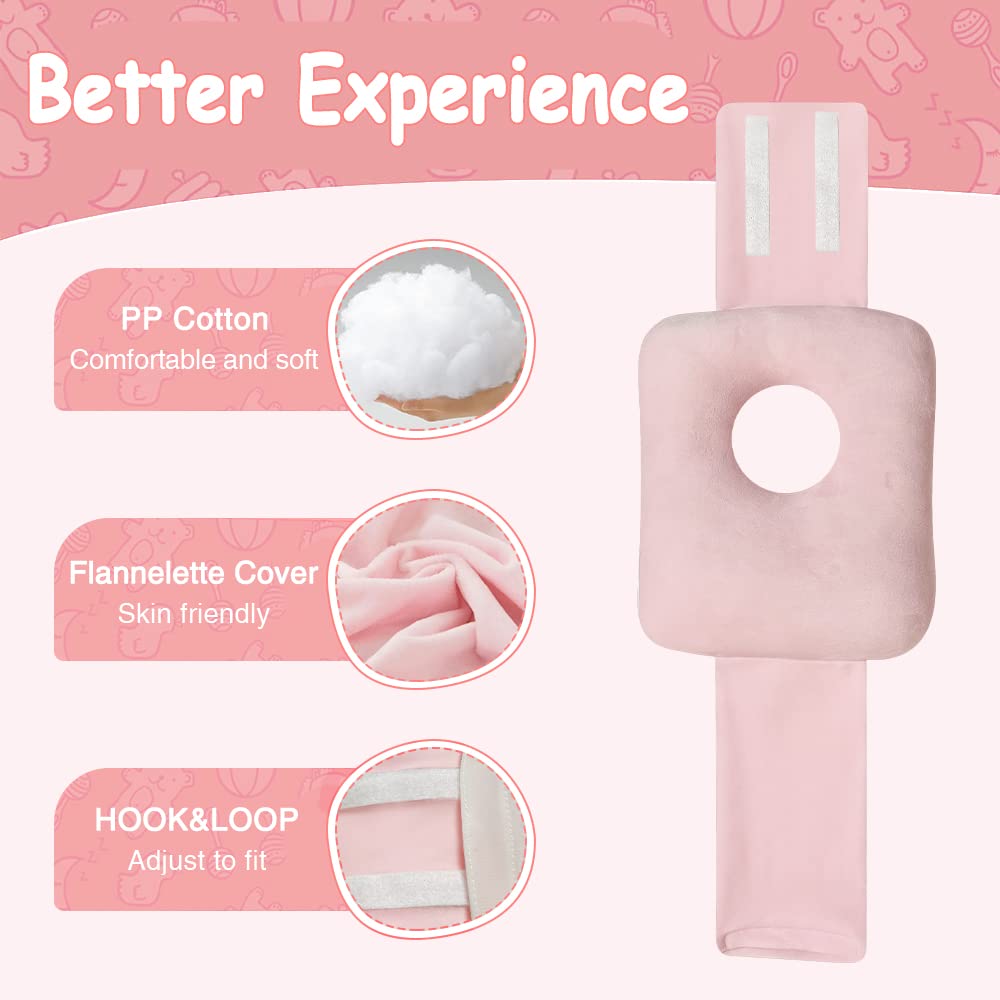 G Tube - Almohada de boca abajo para bebé, tubo de alimentación para cinturón con un agujero para bebés y niños, cierre de velcro ajustable