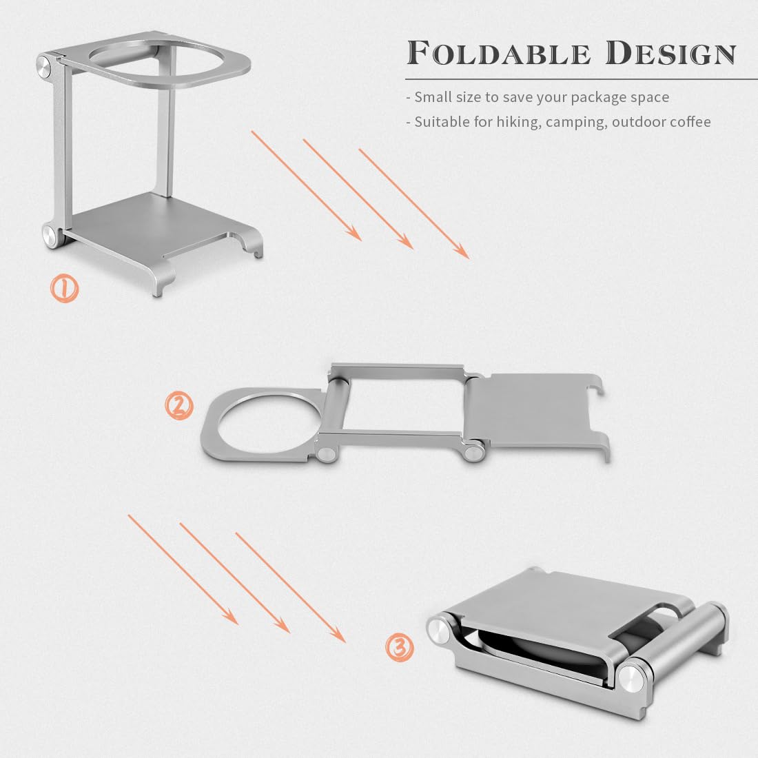 Soporte para Goteros de Café Portátil de Aluminio para Viajes y Camping