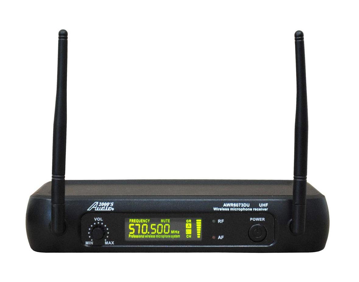 Audio 2000S S6073M UHF - Micrófono Lavalier inalámbrico con transmisor, micrófono Lavalier y receptor inalámbrico
