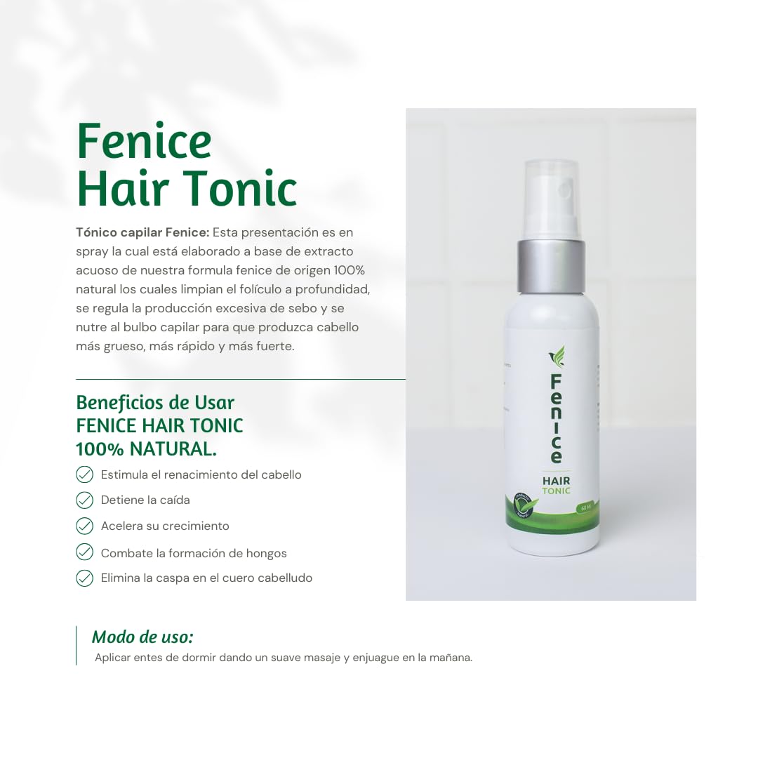 Tónico Capilar Fenice Natural para Estimular Crecimiento y Anticaída